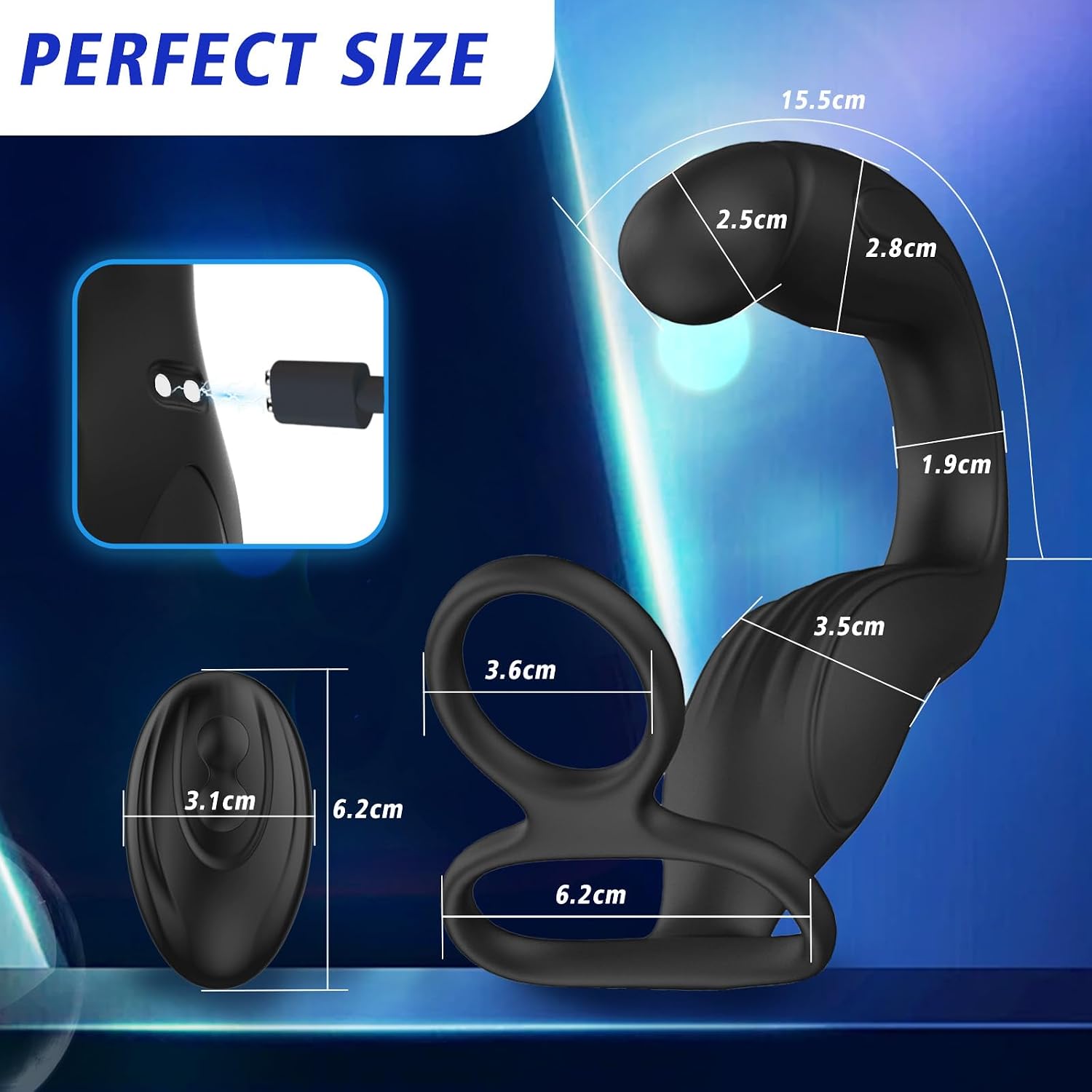 Premium 360° Rotating Rechargeable Personal Massager  Ergonomic C-Shaped Intimate Wellness Device with 10 Vibration Modes, Remote Control, Waterproof Design, Body-Safe Silicone, and Comfortable Wearable Fit.