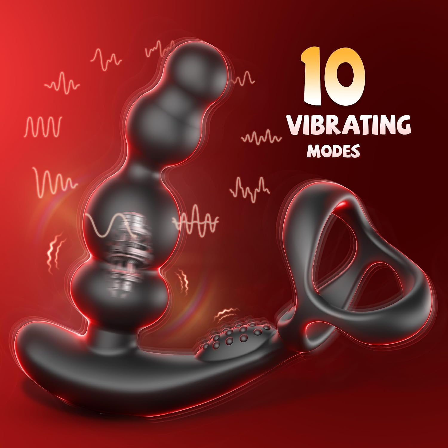 Premium Rechargeable Prostate Wellness Massager  Ergonomic Personal Wellness Device with 360° Rotation, 10 Vibration Modes, Remote Control, Body-Safe Silicone, Comfortable Ring Accessory, and Waterproof Design.