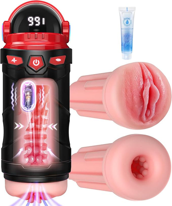 Personal Wellness Massager – Rechargeable Electronic Device with Dual Soft-Touch Sleeves, 9 Pulsing & 9 Vibration Modes, LCD Control Display & Ergonomic Grip