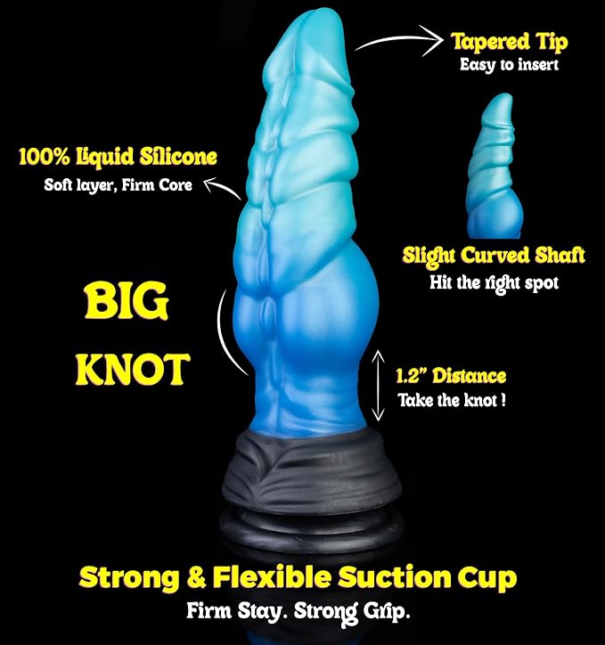 XL Fantasy Personal Wellness Companion – Premium Soft-Touch Silicone Design with Thick Knotted Contours, Curved Ergonomic Profile, Strong Suction Base & Stable Hands-Free Support