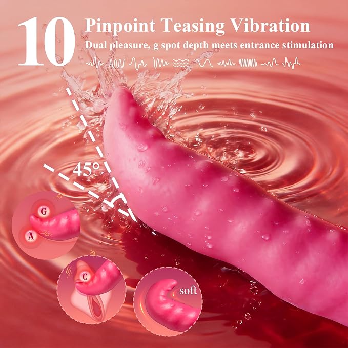 3-in-1 Personal Wellness Massager – Waterproof Silicone Device with 10 Wave Modes, 10 Gentle Vibration Settings, Ergonomic Comfort Design & 6.29-Inch Profile