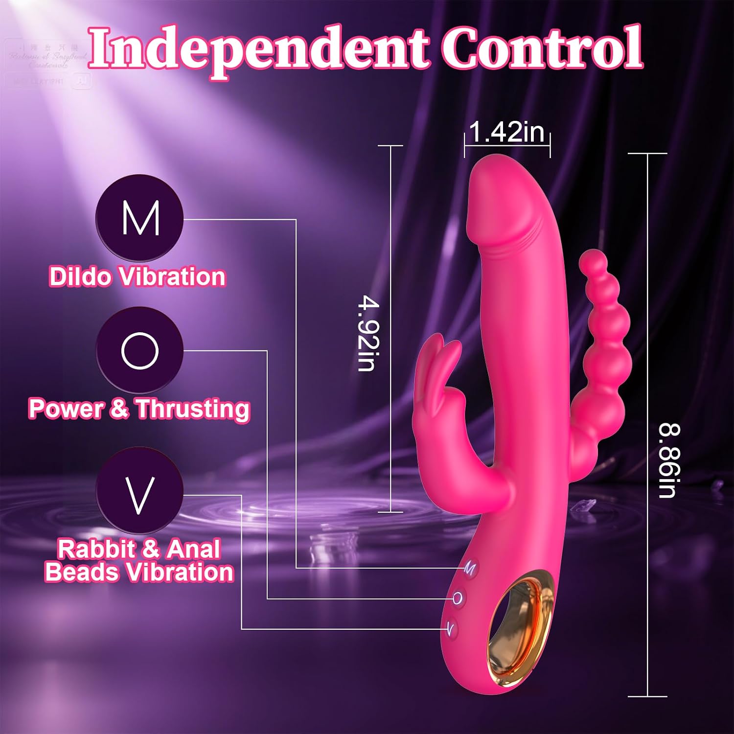 Personal Wellness Massager – Soft, Quiet & Waterproof Silicone Device with 10 Dynamic Motion Modes, 10 Vibration Settings, Flexible Beaded Design & Ergonomic Comfort Fit – Rose