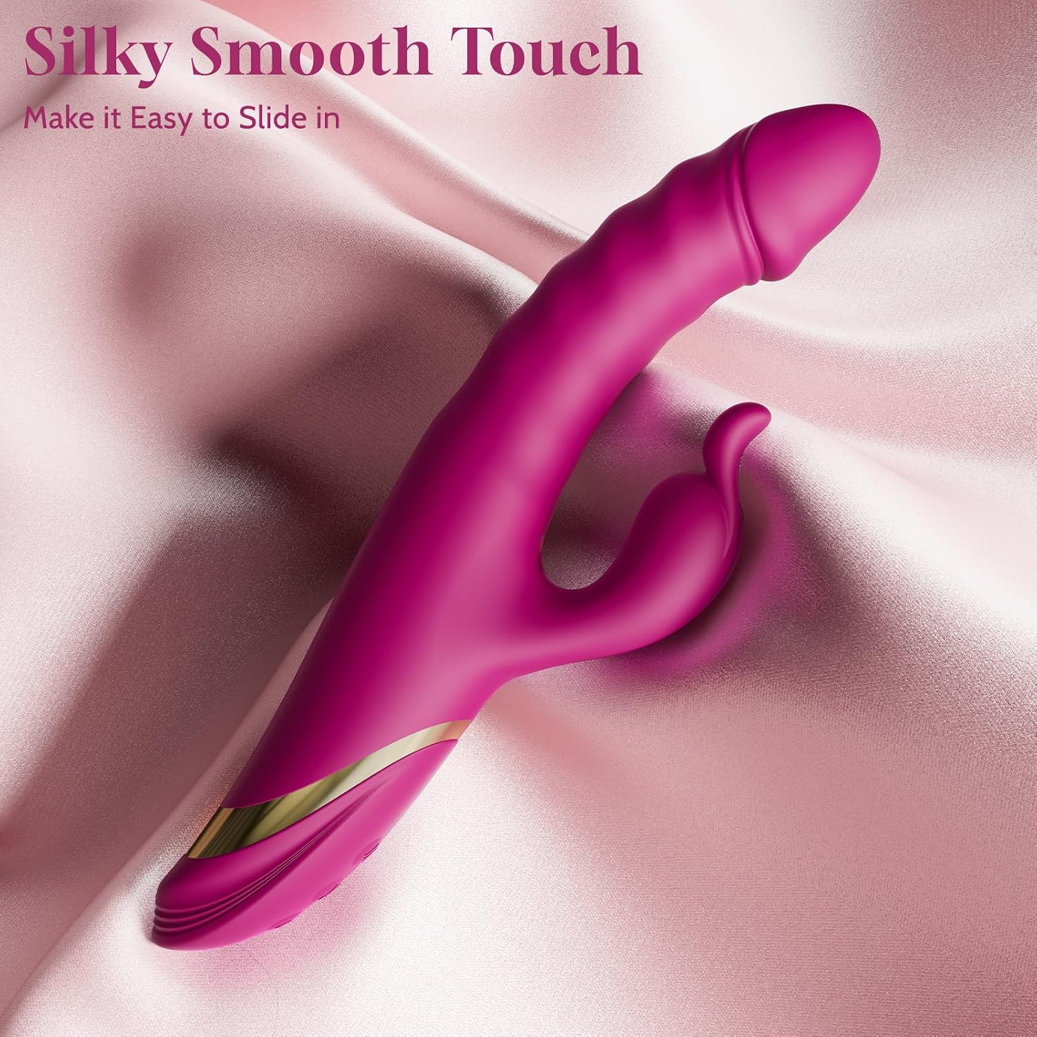 Bunny Personal Wellness Massager – Quiet, Waterproof & Rechargeable Silicone Device with Dynamic Motion, Curved Ergonomic Design, Targeted Comfort Zones & Shower-Friendly Construction