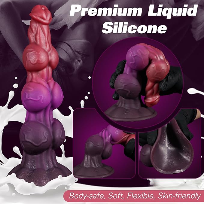 Fantasy Personal Wellness Companion – Premium Purple Silicone Design with Thick Knotted Contours, Strong Suction Base, Flexible Ergonomic Profile & Advanced Comfort Fit