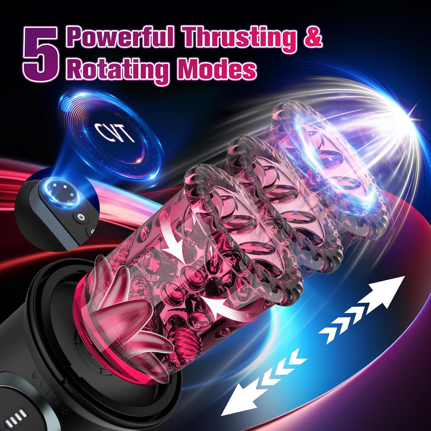 Smart Personal Wellness Massager – App-Controlled Automatic Device with Thrusting, Rotating, Suction & Gentle Motion Functions, Power Display & Ergonomic Soft-Touch Design