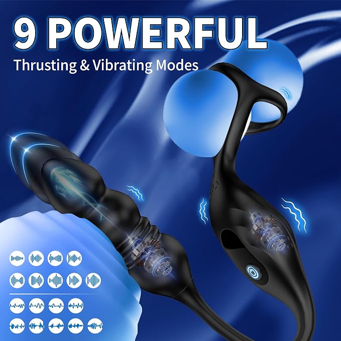 Pro Personal Wellness Massager – Remote-Control Rechargeable Device with 9 Vibration Modes, Flexible Beaded Design, Ergonomic Comfort & Adjustable Wearable Fit