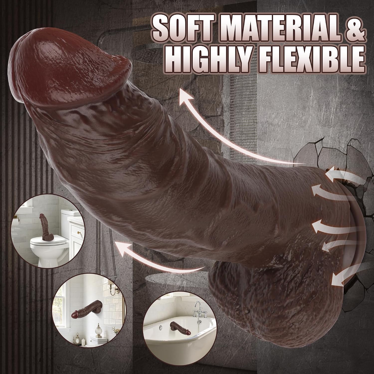 XXL Personal Wellness Companion – Premium Soft-Touch Silicone Design with Extra-Thick Curved Profile, Realistic Finish, Strong Suction Base & Stable Hands-Free Support