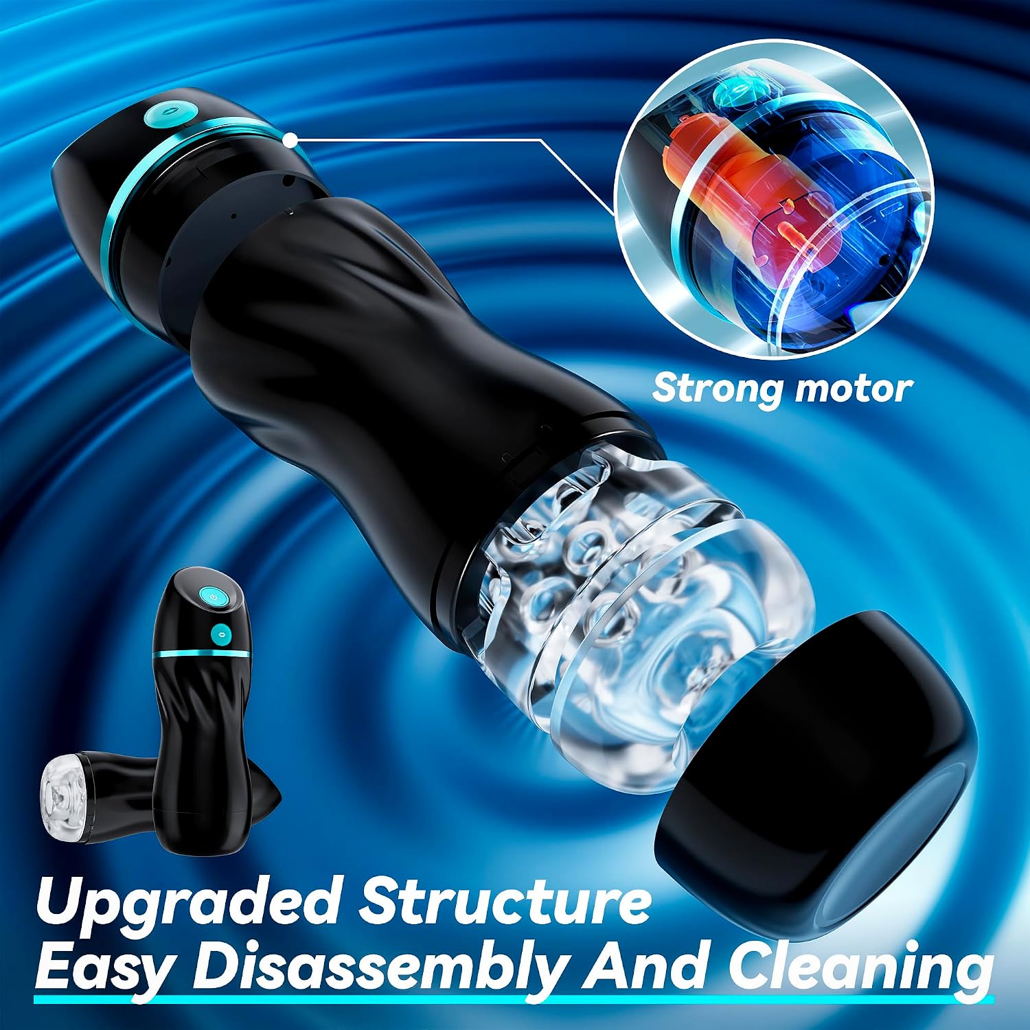 Suction Male Masturbator, AI Pocket Pussy with 7 Modes Adult Toys | Hands-free suction male stroker with 7 modes, 3D textured sleeve, AI interaction, removable cup, and easy-clean design