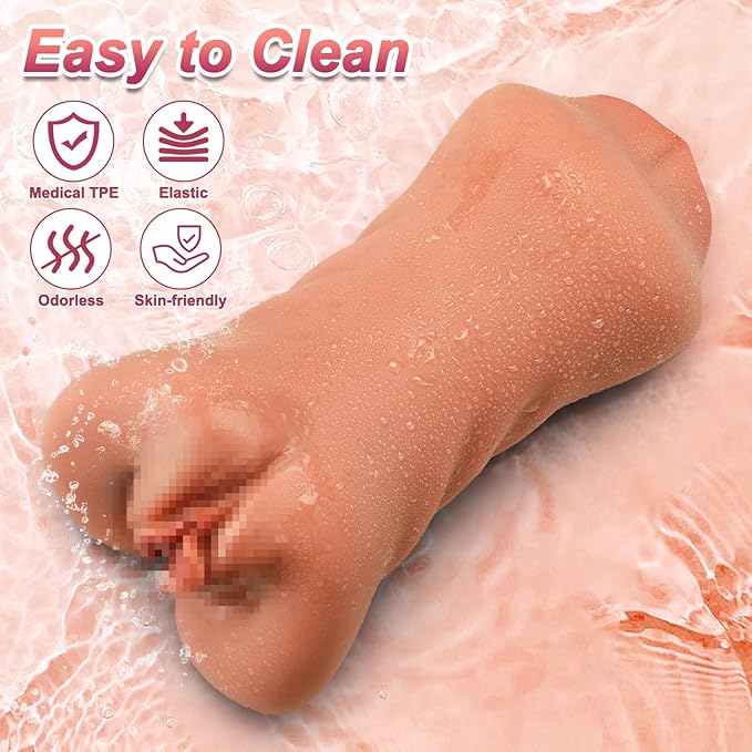 Male Blowjob Stroker Toy with 3D Realistic Textured Tight Anus, Real Mouth for Man Masturbation Pleasure