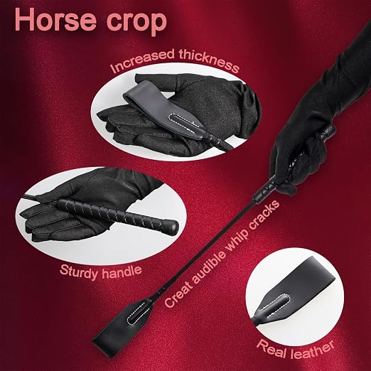 Premium 3-Piece Leather Personal Wellness Accessory Set  Elegant Multi-Accessory Set Featuring a Leather Crop, Soft Feather Tickler, and Durable Flexible Design—Crafted for Discreet, Premium Personal Care and Relaxation.